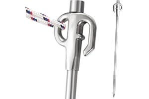 komsoup Anlegepflock - Hundepfahl, Hunde Anlegepflock, Stark Und Robust Hering Verchromt Für Hundeleine, Edelstahl-Hundehering Für Haustiere Im Freien, Für Außenbereich, Rasen, Camping