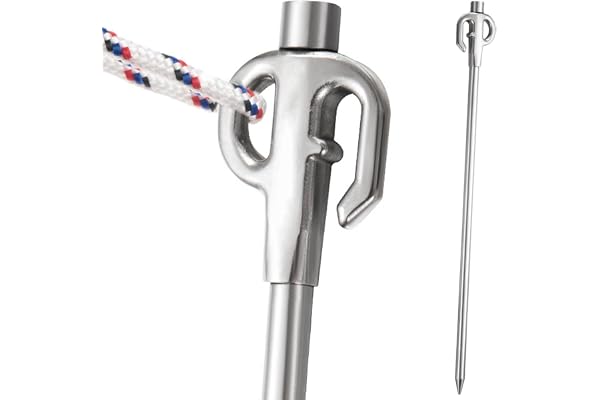 M/N /N Ancre pour Chien | Piquet pour Chien pour Cour | Poids Maximum 66 LB, ancrage au Sol en Acier Inoxydable résistant à la Rouille pour Cour, Camping, Plage, extérieur