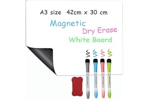 CLOUDFOUR Magnetic Whiteboard Planner Organizer for Fridge 30 x 42cm, Daily Planner, Meal Planner and Shopping List Whiteboard, Daily Reminder, Magnetic Dry Erase Board with 4 Markers and Eraser.
