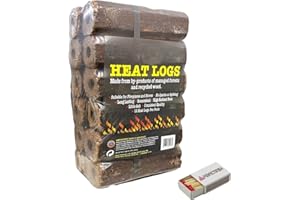 Perfectonish High Energy Ultra Dry Heat Logs Open Fire Log Eco Wood Fuel Wood Burner With SAFETY MATCH BOX (12 Heat Logs)
