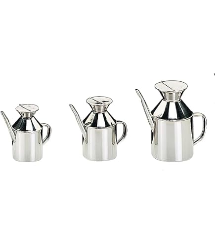 OLIERA IN ACCIAIO INOX CON BECCUCCIO DOSATORE PORTA OLIO ACETO 500 ML