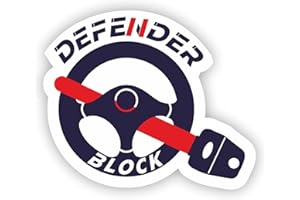 Mr Pubblicità Kit da 6 Adesivo Interno Auto - detterrente furti - Defender Block - Sicurezza Adesivo Contro i ladri Auto Moto tir Camion Camper - antifurto Allarme