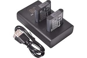 DSTE DE DSTE 2X LI-90B Ersatz Batterie + Duales USB-Ladegerät mit LCD-Display Kompatibel mit LI-92B und Olympus SH-1,SH-50,iHS SH-60,SP-100,SP-100EE,Tough TG-1,iHS Tough TG-2,iHS Tough TG-3,XZ-2 iHS Kamera