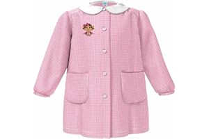 Grembiule Asilo Bambina SIGGI 33GR3878 Bambina Codini e Fiocco Bottoni, Bianco Rosa, 5