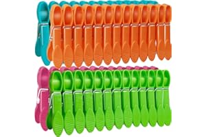 HZZYCER Clothes Pegs, 52 Packs Clothes Pegs for Washing Line Washing Pegs with Durable Spring, 4 Colors Washing Line Pegs Plastic Non Slip Laundry Pegs, Durable Laundry Clips, Rust Resistant