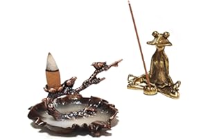 LUXIANYS Soporte para Quemador de Incienso de reflujo, Soporte de Incienso de Reflujo, Porta-Inciensos, Cerámica con Efecto Cascada de Humo Porta-inciensos para Aromaterapia y DecoracióN del Hogar