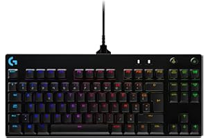 Logitech G PRO TKL Tenkeyless Clavier Gamer Mécanique, Conception Portable sans Pavé numérique, câble Micro-USB Détachable, Touches Rétroéclairées, LIGHTSYNC RGB, Français AZERTY - Noir