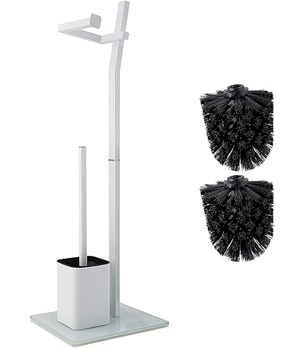 Porta Rotolo E Scopino Per Bagno - Acciaio Nero Opaco, Design Moderno - Foto 2