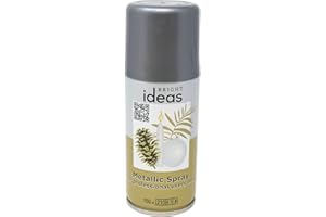 Bright Ideas Lacquer Spray Paint Finish Festive Crafts, Christmas Decorations and Wreaths, Metallic Silver, 150ml