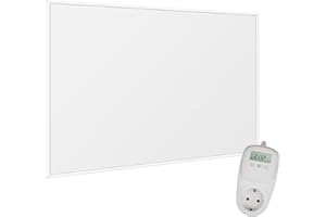 VIESTA® F300 Infrarot Wandheizung 300W mit TH10 Thermostat – flaches Carbon Crystal Heizpaneel – elektrische Infrarotheizung zur Wandmontage, ideal für Wohnräume & Badezimmer