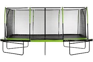 Upper Bounce - Large Rectangle Trampoline with Fiber Flex Enclosure System, Safety Net, Jumping Mat, Spring Cover Pad for Garden & Outdoor - Easy Assemble