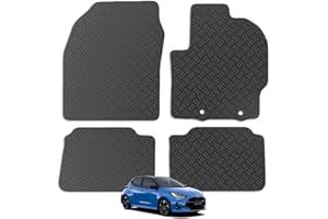 Carsio Rubber Car Mats For Toyota Yaris Hybrid & Cross 2020+ Tailored Fit Floor Mat Set Complete Accessory Black Custom Fitted - All Weather & Heavy Duty, Anti-Slip Backing with Clips