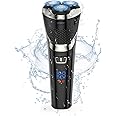 Rantizon Electric Shavers Men, Valentine Gifts for Him IPX6 Waterproof Wet/Dry Shavers LCD Display Electric Razor Rechargeable Electric Shaver Men's 4d Rotary Electric Razor for Men Travel Lock