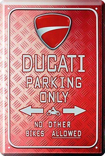Blechschild Ducati Parking Only 20 x 30 cm Reklame Retro Blech 186