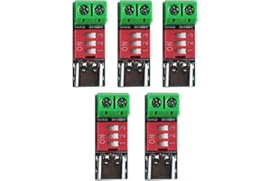 VOANZO Módulo de Placa de activación USB-C PD de 5 Piezas, Placa de señuelo PD/QC para Carga rápida, módulo de Refuerzo de Suministro de energía USB Tipo C a 5 V, 9 V, 12 V, 20 V para Carga de Alta