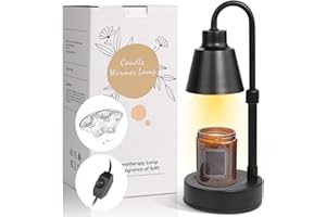 DesignBox Candle Warmer Lamp, 3.93-6.1inch Extendable Electric Wax Melts Burners Aromatherapy Candle Melter Heater for Home Bedroom Study Bathroom, Black