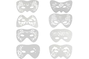 TenaLucy 8 Piezas Plantilla de Pinturas Cara Plantillas Pintacaras Plantilla de Pintura Ojo Facial Reutilizable Plantillas para Pintura Corporal,Plantilla Pintacaras para Niños Adulto
