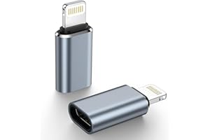 OCBUO USB C to Lightning Adapter, 2Pack USB C Female to Lightning Male Adapter, Type C to iPhone Adaptor Connector Support Fast Charging/Data Sync for iPhone 14 13 12 11 Pro Max, Not for Audio/Headphone/OTG