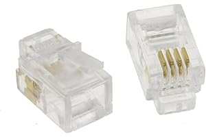 KENABLE RJ10 4p4c Modular Crimps Bouchons Fiches Connecteur pour Combiné Cables/Leads [10 Paquet de]