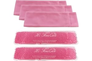 HI FINE CARE Reusable Perineal Cooling Pad for Postpartum & Hemorrhoid Pain Relief, Hot & Cold Packs for Women After Pregnancy and Delivery, 2 Ice Pack and 3 Cover (# Pink)