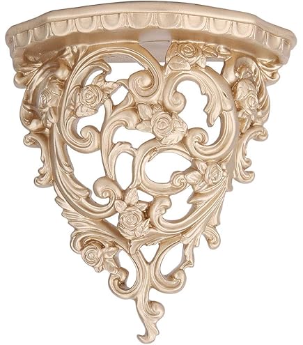 LIGUORO SHOP Regal im venezianischen Barock-Stil, Konsole, künstlich, Vintage, Shabby Chic, 38,5 x 20 x 15,5 cm (Gold LIGUORO SHOP Regal im venezianischen Barock-Stil, Konsole, künstlich, Vintage, Shabby Chic, 38,5 x 20 x 15,5 cm (Gold