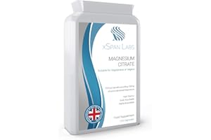 XSPAN LABS Magnesium Citrate 500mg 120 Capsules - Providing 150mg of Active Elemental Magnesium - High Potency - Easily Absorbable - Highly Bioavailable - UK Manufactured