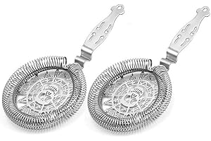 COCKTAIL7 Passoire à Cocktail Professionnelle Tête de Mort Acier Inoxydable 304 Matériel de Bar Accessoires de Barman Mixologie Cocktails Strainer Lot de 2 Pièces
