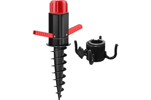 LEcylankEr Sonnenschirmständer, Schirmständer Sonnenschirm, Bodenhülsen zum Eindrehen mit Griffen, Einschraubbodenhülse für Strand/Sand/Rasen/Land, für 22-32mm Stangen
