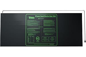 iPower 122 x 50cm Durable Waterproof Seedling Mat, Warm Hydroponic Heating Pad, Large,Black, Three-pin Plug (UK Version)