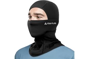 HIKENTURE Kominiarka zimowa, Balaclava dla mężczyzn i kobiet, wiatroszczelna, czarna, ciepła maska narciarska, motocykl, maska narciarska, kominiarka, okap do uprawiania sportów na świeżym powietrzu,