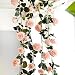 Produktbild Rose Garland Kunstblumen & Pflanzen, Künstliche Rose Vine Mit Grünes Blatt Und Einfarbiges Blumenblatt Für Zuhause Hochzeit Decor, Rosa, Milchweiß, Rot, Ca. 180 Cm - Yves25Tate