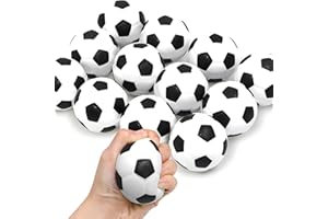GENERISCH Mini-Fußbälle Set, 12 Stück, 5 cm, Schwarz-Weiß, Soft-Spielbälle für Innenbereich,Antistressball,Fußball Stressbälle für Kinder und Erwachsene