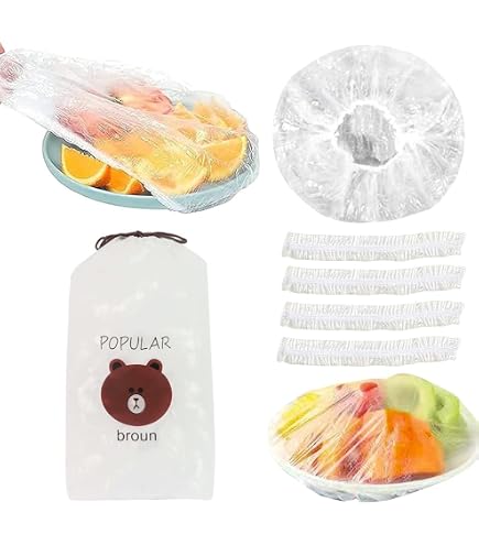 Coperchi Termoretraibili Per Alimenti Riutilizzabili - PE Elasticizzato - Confezione 400 Pezzi - Per Frutta, Verdura, Carne - Bianco - 2