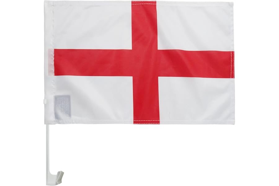 England Car Flag 18'' x 12'' - English Car flags 30 x 45cm - Banner 18x12 INCHES PLASTIC STICK - AZ FLAG