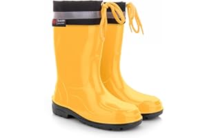 LEMIGO Kalosze gumowe dziecięce unisex dla chłopców i dziewczynek Buty przeciwdeszczowe ze ściągaczem KIM 20-35 EU