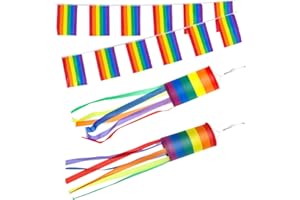 tangger 4 Packs windsock Wind Chimes windsocken windsock Fish Rainbow Windspiel Wind Turbine Rainbow Hanging Decoration Patriotic Windsock Waterproof Material for Outdoor(13 * 88cm)