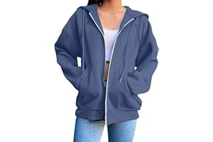 YINGUO Hoodies For Women UK Oversized Hoodie Zip Up Sweatshirts Trendy Casual Loose Long Sleeve Crewneck Pullover Comfy Fall Winter Cloth Fashion Ladies Outfit