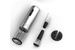 Korkenzieher, DIIVOO Elektrisch Korkenziehe Wein, Korkenzieher Elektrisch Edelstahl 25W, Set Elektrischer Weinöffner mit Vakuum Weinverschluss, Folienschneider und Wein Ausgießer, Wein Flaschenöffner