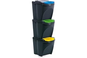 rg-vertrieb, trash bin, 60 l = 3 x 20 l container, waste sorting bin, 3 colours