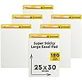 Post-it Super Sticky Meeting Charts,Value Pack, 6 Pads, 30 Sheets per Pad,635 mm x 762 mm, White Color - for Brainstorming Anywhere and Keeping All Ideas Visible