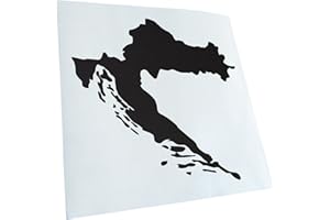 Kiwistar - Naklejka na samochód - kontur Chorwacji - czarny matowy - 10,5 x 10 cm - naklejka na samochód, laptop, rower, ciężarówkę, motocykl, wielokolorowa JDM Decal Racing