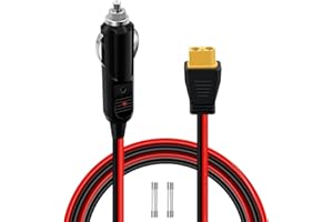 HuaLiSiJi Cable Mechero XT60 12V 24V Encendedor de Coche 12V XT 60 14AWG 20A, para Paneles Solares de Inversores Automotrices (Macho, 3 m)