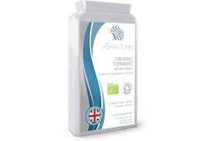 XSPAN LABS Organic Turmeric Curcumin 1000mg with Black Pepper - 120 Vegan Turmeric Capsules High Strength (2 Month Supply) – Certified Organic by Soil Association - No Binders and NO Fillers