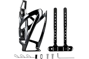 CDDCWZ Porte-bidon pour vélo, Porte-bidon léger et Durable avec Sangles pour Tubes de diamètre jusqu'à 22-55 mm pour VTT, vélo de Route(Noir)