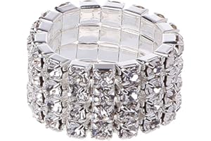 BOBEINI Anello di Amicizia di promessa di Matrimonio di Fidanzamento Unico intarsiato di Cristallo Elasticizzato Elastico # 4