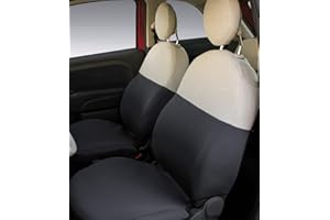 CORA FIAT 500 07 Vordersitzbezüge, personalisiert, Grau/Creme