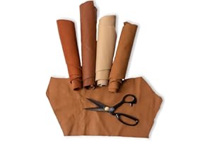 IPEA 500 g Schnitte aus echtem italienischem Leder Farbe Hellbraun in verschiedenen Farbtönen, Dicke und Art – 4 hochwertige Lederstücke in verschiedenen Formen – Leder – handgefertigt