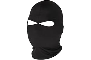 TRIXES Full ansiktsmask balaclava svart Lyrca för motorcykelåkning utomhus | UV-skyddande mask för skidåkning, motorcykling med mera – perfekt att bära under hjälm
