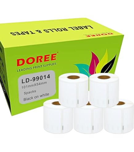 Rotoli Etichette 54x101mm 10 Rotoli Etichette Compatibili Dymo 99014 - 54mm X 101mm Per LabelWriter 400, 450 Fogli A4 Stampante - Foto 12