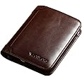 Men's Genuine Cowhide Wax Leather Extra Capacity Bifold Wallet